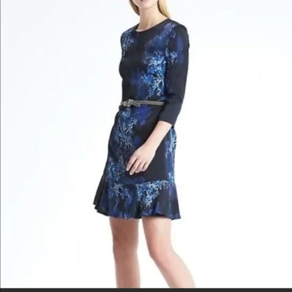 banana republic blue peplum dress Peplum Dress